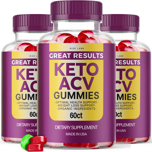 rize labs - Great Results Keto ACV Gummies, Advanced Apple Cider Vinegar Gummies (180 Gummies) (Pack of 3)