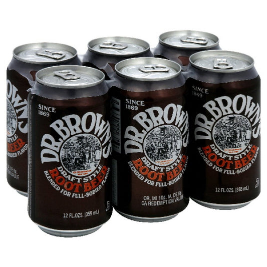 Dr Brown Root Beer Soda 6 pack 12ounces Pack of4
