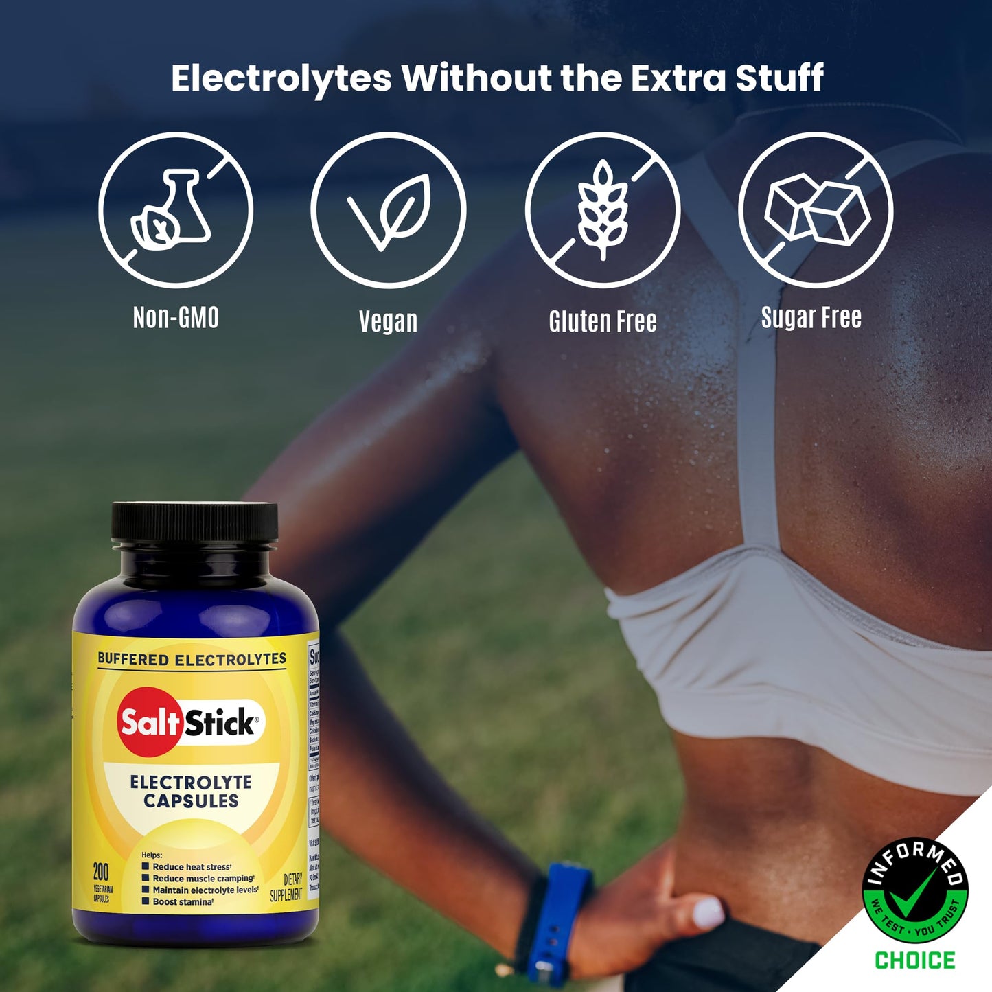 SaltStick Electrolyte Capsules with Vitamin D - 200 Count - Salt Pills with Electrolytes for Sports Nutrition, Running Supplements, Electrolyte Pills - 200 Count