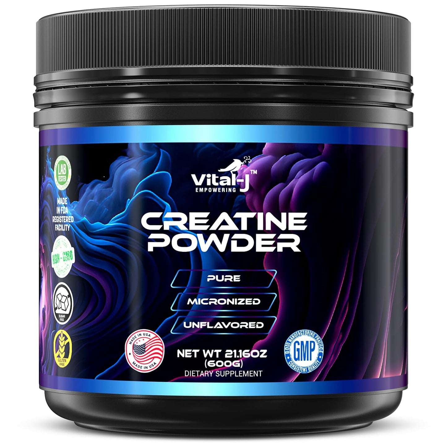 120 Servings Pure Micronized Creatine Monohydrate Powder, Amino Acid Powder - Support Muscles, Cellular Energy and Cognitive Function - Gluten-Free, Unisex, Keto 21.16 Oz