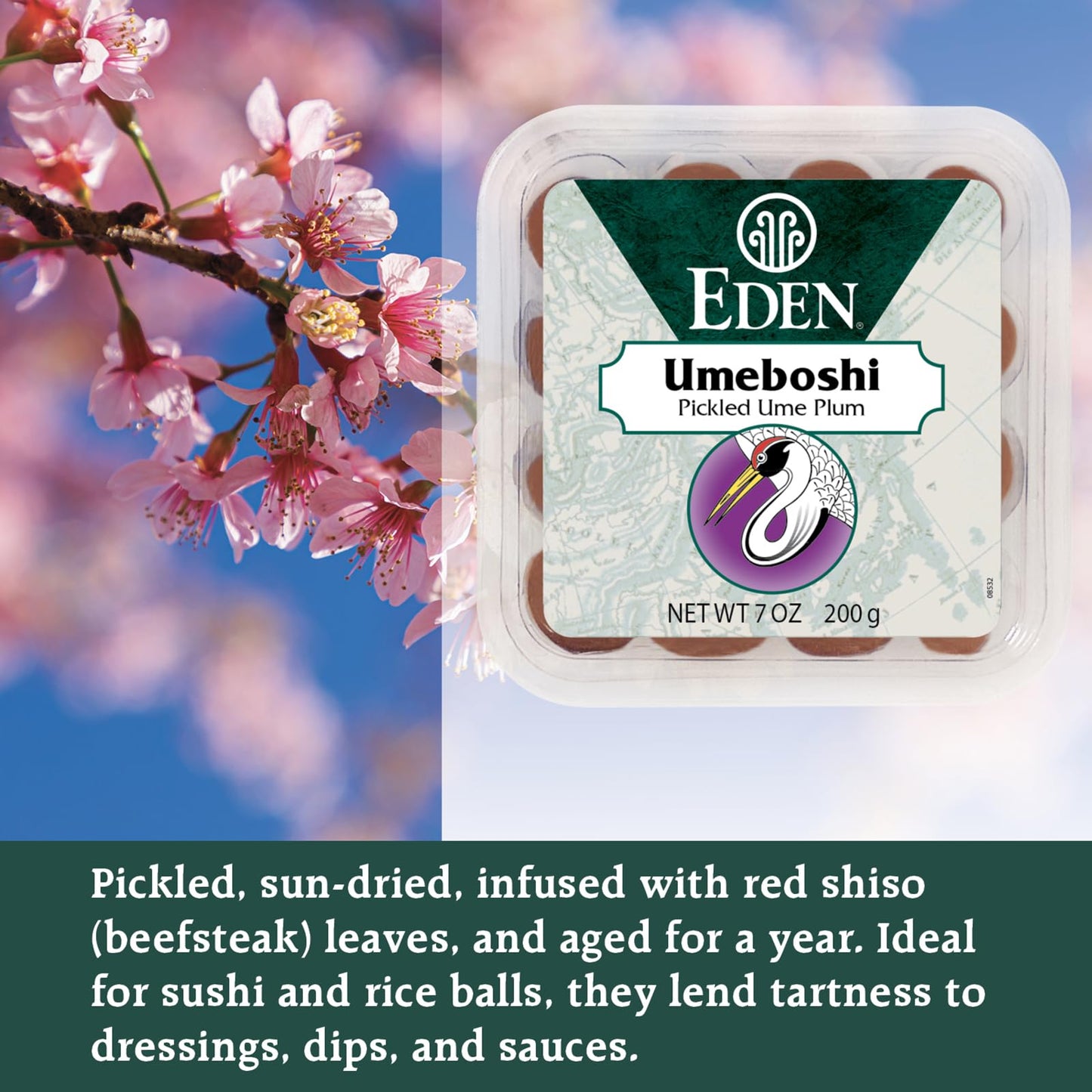 Eden Umeboshi Plum Japanese Pickled Plum Wakayama Grown Whole Traditionally Made in Japan No MSG No Chemical Additives 705 oz