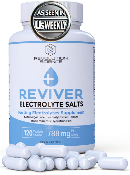 REVIVER Salt Pills with Electrolytes, 120 Salt Tablets for Runners, Fasting Salts Tabs & Fasting Electrolytes Tablets, Sugar Free Electrolyte Tablets, Carnivore Electrolyte Pills, Fasting Supplement