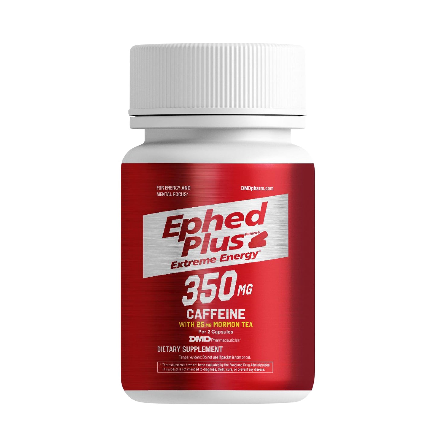 Ephed Plus Extreme Energy with Mormon Tea, 350 mg Caffeine Supplement with Vitamin B6, B12, and 25mg Mormon Tea per 2 Capsule Serving, 100 Capsules