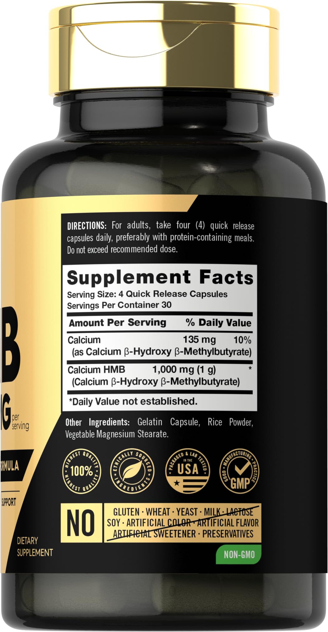Carlyle HMB Supplement for Men & Women | 1000 mg | 120 Capsules | Advanced Athlete Formula | Non-GMO and Gluten Free