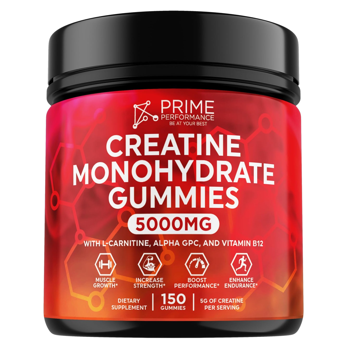 Creatine Monohydrate Gummies Only 3 Gummies For 5g, 50 Servings For Men And Women, Vegan Creatine Chews For Muscle Growth, Muscle Endurance, Workout Recovery, Low Sugar, Easy To Digest, No Bloating