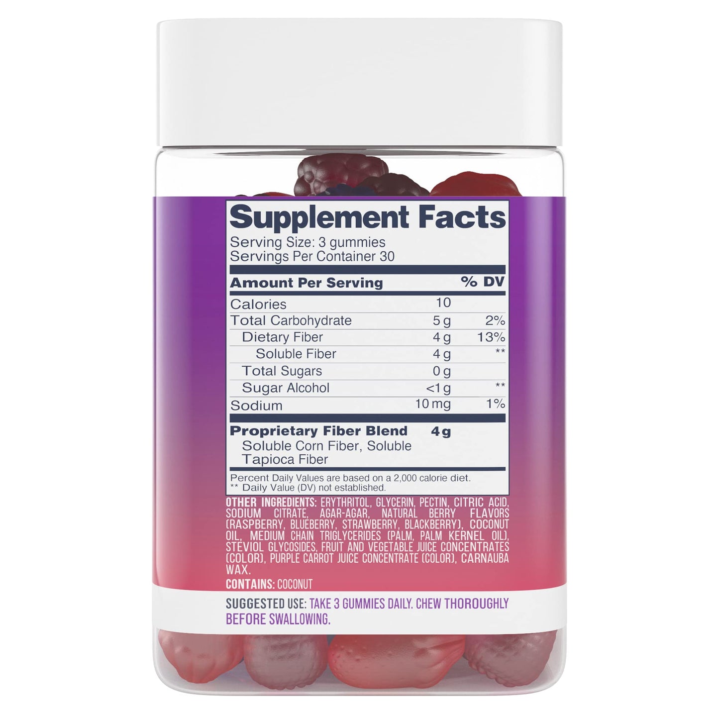 Kiss My Keto Fiber Gummies for Adults Sugar Free - Delicious Berry Flavored Fiber Supplement Gummies for Digestive Health - Prebiotic Fiber Gummies, Gummy Fiber for Adults - 90 Count (1 Pack)