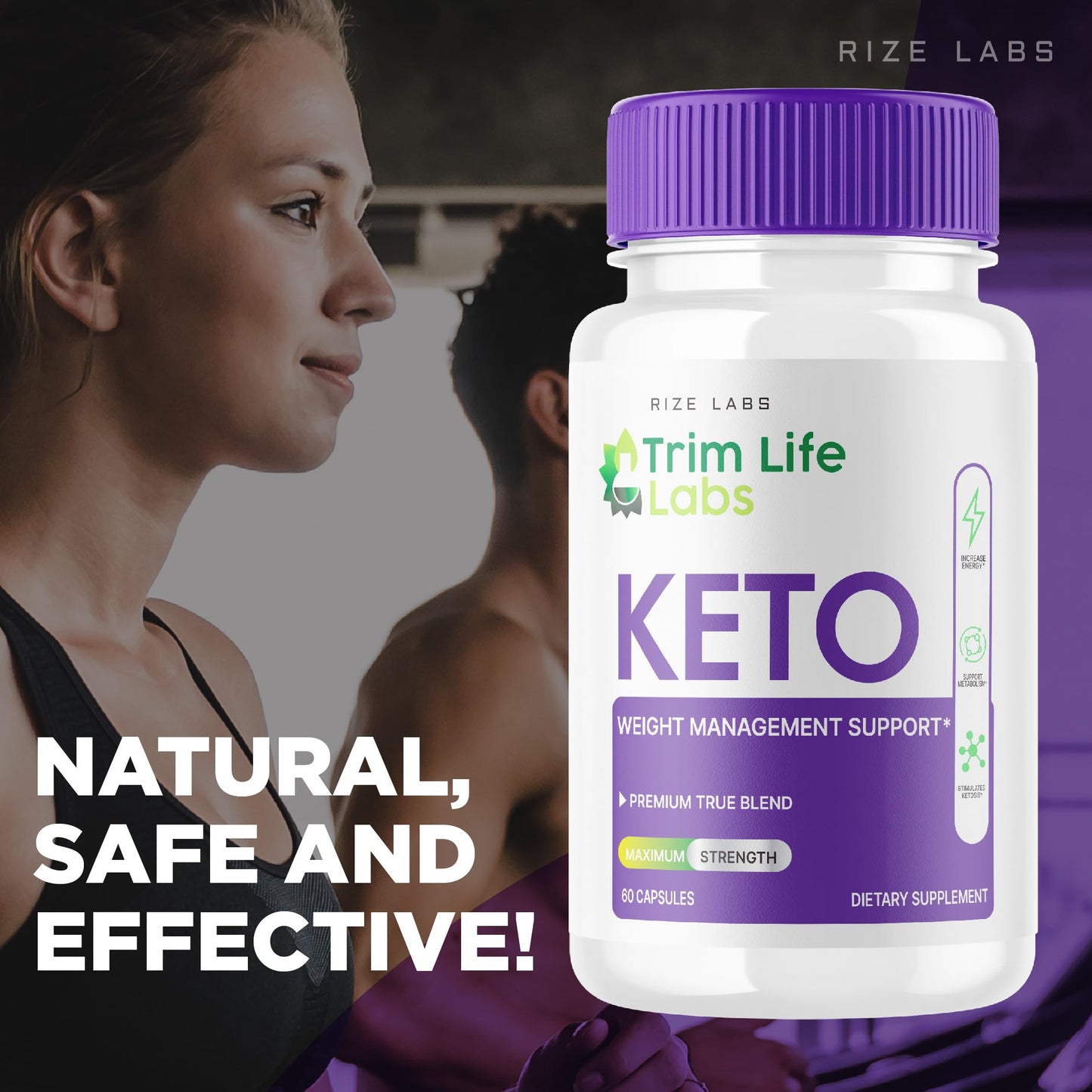 rize labs - - Trim Life Labs Keto Capsules - Weight Loss Pills - Support Maximum Strength Formula, Keto+ACV Supplement (120 Capsules)