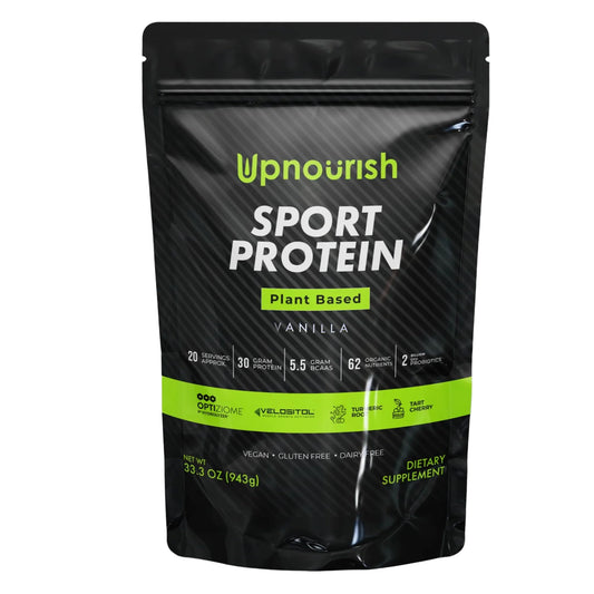 Vegan Sport Protein Powder Vanilla - 30g Plant Based Protein, VELOSITOL, BCAAs, Organic Greens & Fruits, Probiotics, Tart Cherry for Post Workout Recovery, Inform Sports Certified Keto - 20 servings