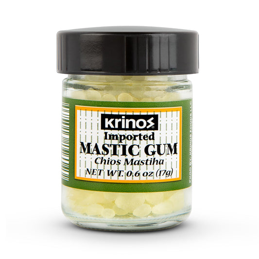 Krinos Greek Mastic Gum Rich History Piney Flavor Culinary Treasure  Chios Island PDO Product 17g jar