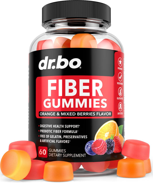 Fiber Gummies for Adults & Kids - Tasty Gummy Prebiotic Fiber Supplement, Max Digestive Gut Health Supplements for Women & Men - Daily Cleanse High Chicory Root Inulin Prebiotics - 60 Chewable Gummies