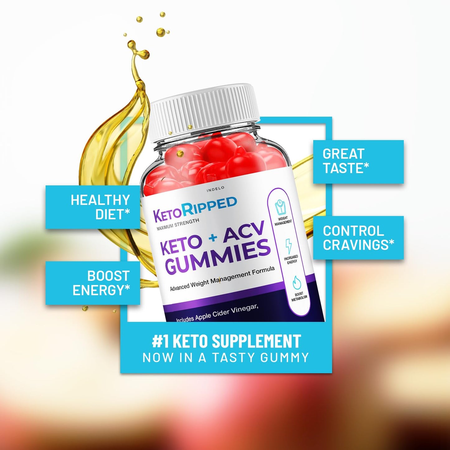 (2 Pack) Keto Ripped ACV Gummies - Advanced Formula Ripped Keto + ACV Gummies Apple Cider Vinegar Ripped ACV Gummies Dietary Supplement Reviews Extra Strength (120 Gummies)