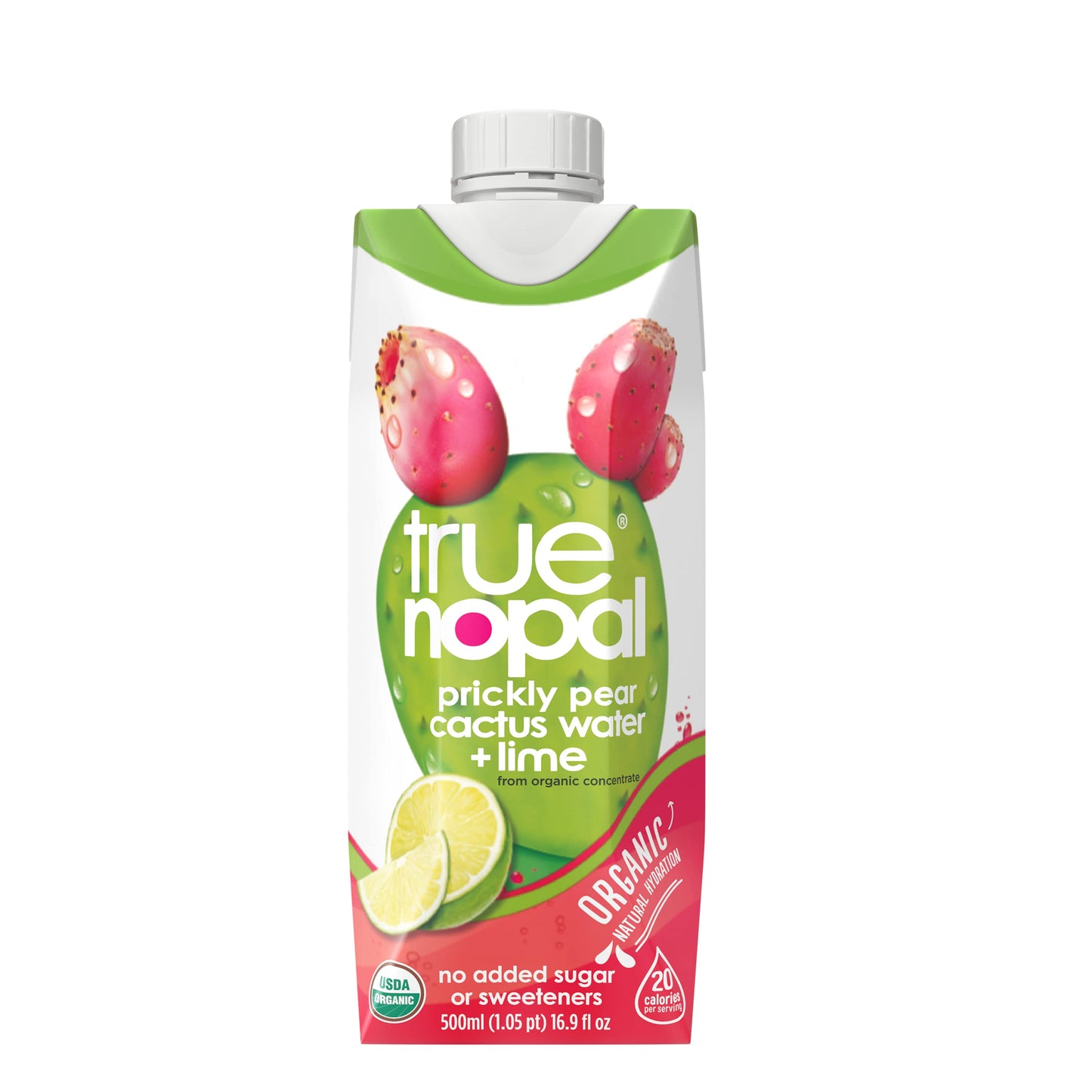 True Nopal Organic Cactus Water Prickly Pear Plus Lime 169 Fl Oz Pack of 12