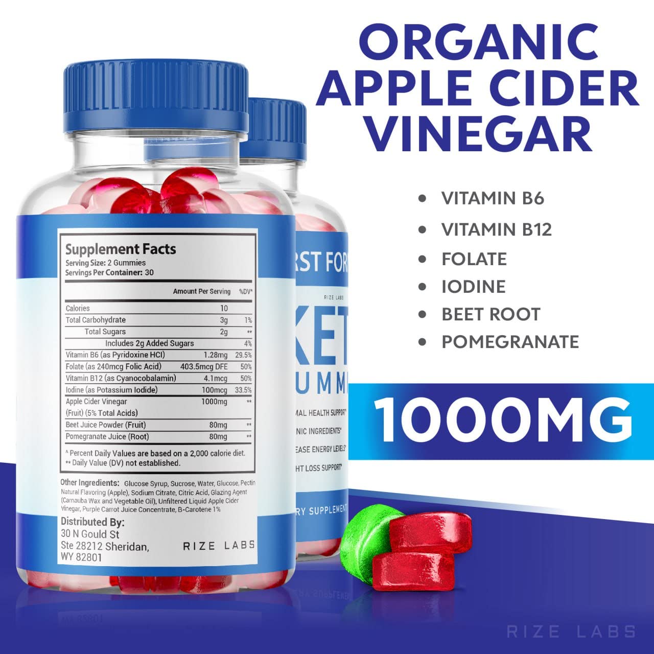 rize labs - First Formula Keto ACV Gummies Apple Cider Vinegar Advanced Formula Gummies (300 Gummies) (Pack of 5)