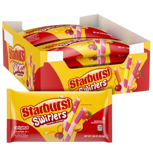 STARBURST Swirlers Sticks Chewy Candy Share Size 296 oz Bag Pack of 10