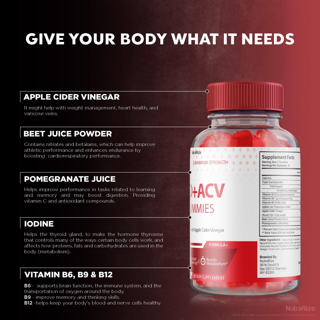 NutraRize MD + ACV Gummies for Advanced Weight Loss, Maximum Strength Supplement, Reviews (60 Gummies)