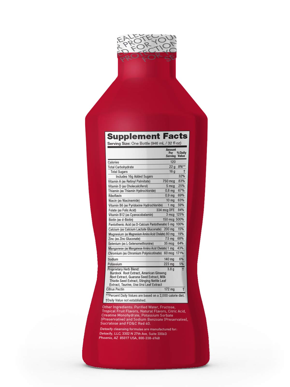 Detoxify - Mega Clean NT Herbal Cleanse - Tropical - 32 oz - Professionally Formulated Herbal Detox Drink - Enhanced with MetaBoost Eliminating Need for PreCleanse - Plus Sticker