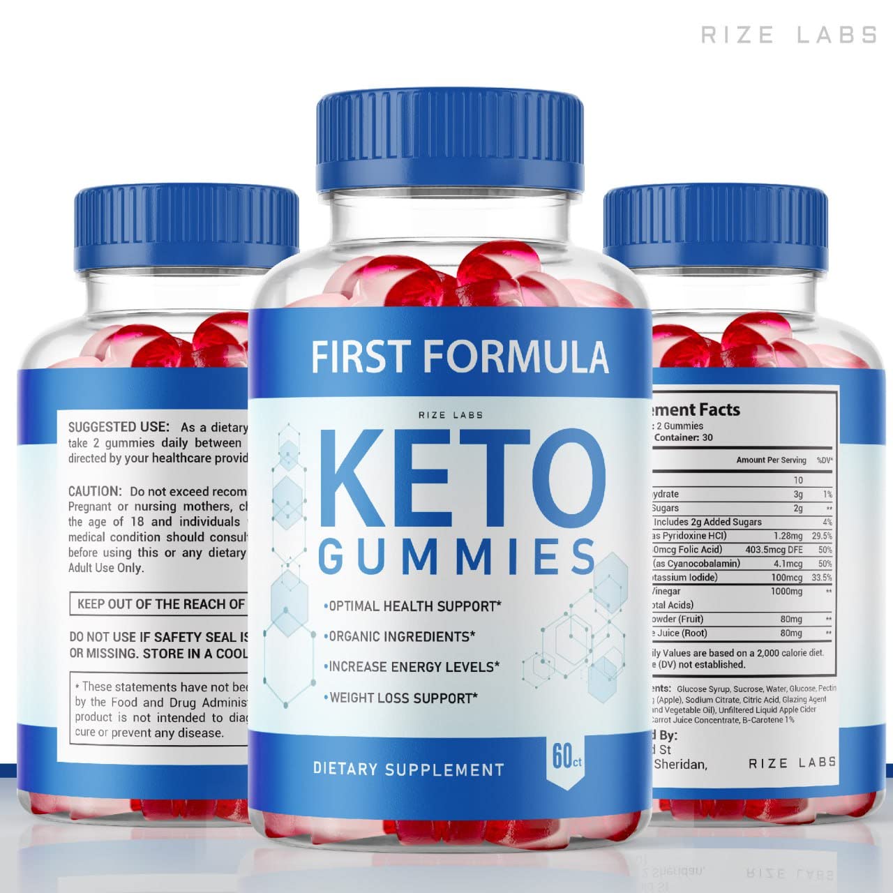 First Formula Keto ACV Gummies Apple Cider Vinegar Advanced Formula Gummies (60 Gummies)