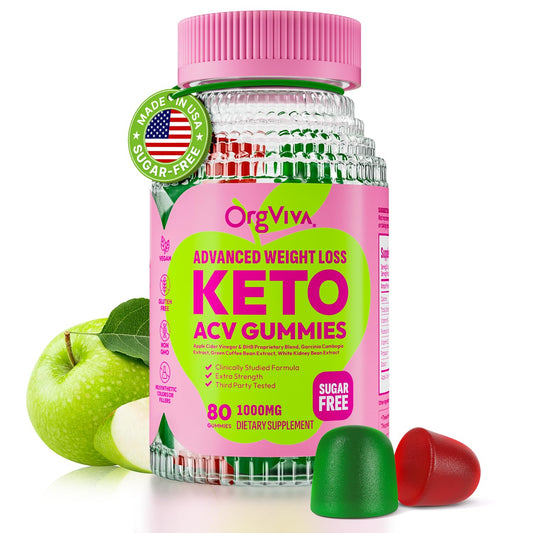ORGVIVA Elite Keto ACV Gummies for Weight Management - Infused with Apple Cider Vinegar and B12, This Gluten-Free, Vegan Formula Enhances Metabolism, Boosts Energy, and Supports Digestive Wellness.