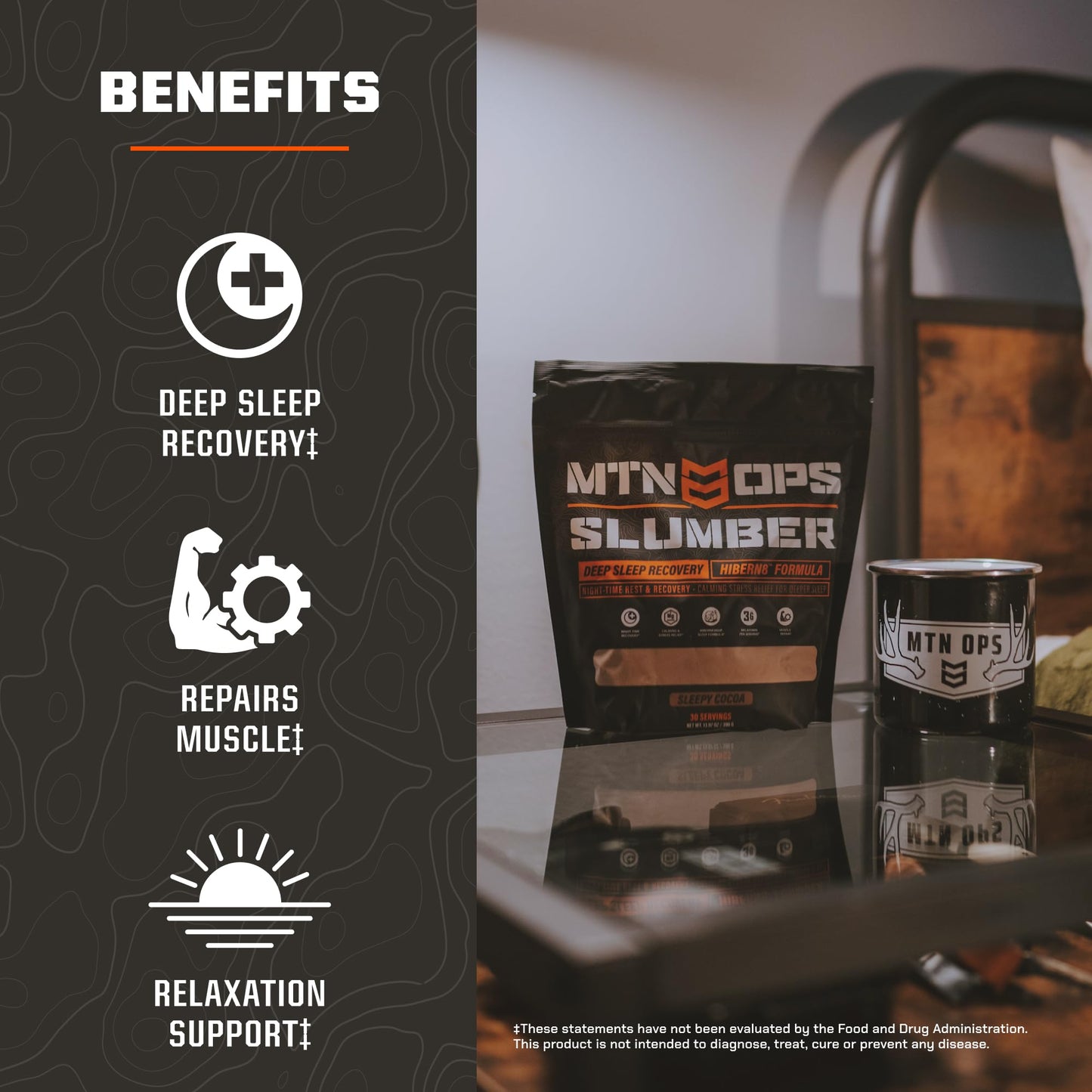 MTN OPS Slumber Deep Sleep & Muscle Recovery Supplement - 30 Servings, Sleepy Cider