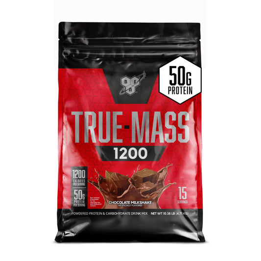 BSN TRUE-MASS Weight Gainer, Muscle Mass Gainer Protein Powder, Chocolate Milkshake, 10.38 Pound (Package May Vary)