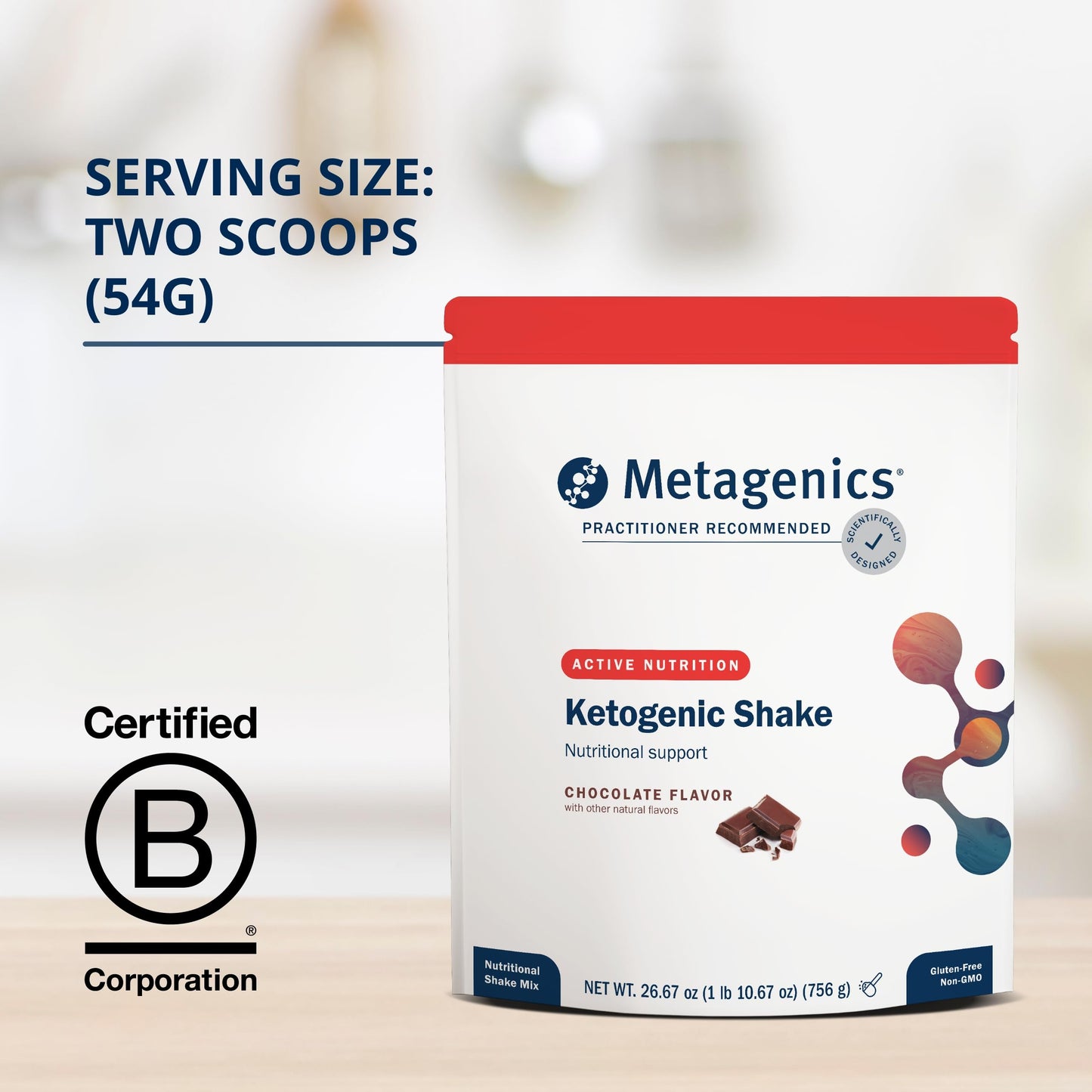 Metagenics Ketogenic Shake - Ketogenic Diet Protein Shake - 25 Vitamins & Minerals - With Biotin, Calcium, Iron & Manganese - Non-GMO & Gluten-Free - Chocolate - 14 Servings