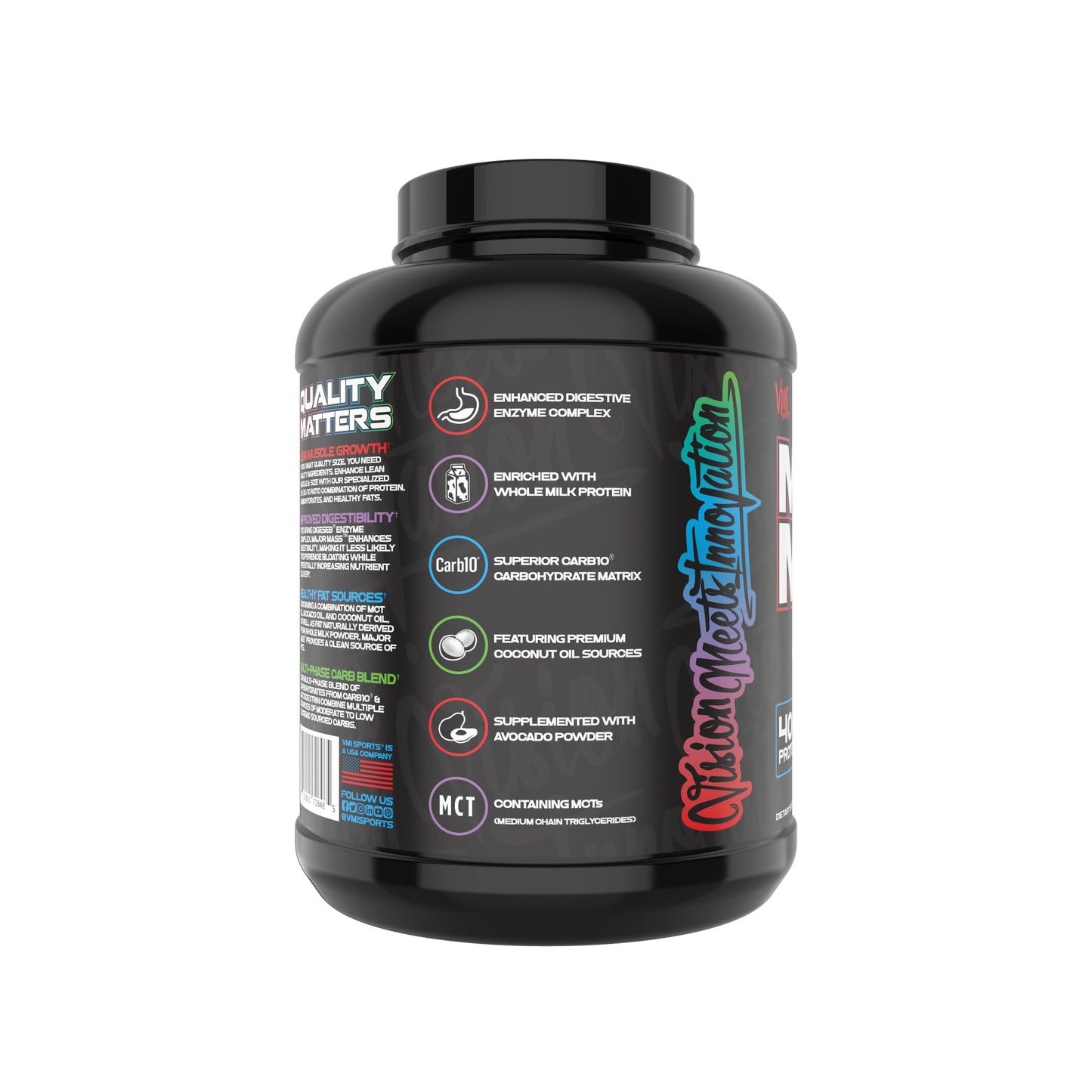 VMI Sports | Major Mass Lean Mass Gainer | Mass Gainer Protein Powder for Muscle Gain | Weight Gainer Protein Powder for Men | Weight Gainer for Women (Cinnamon Crunch, 4 Pounds)