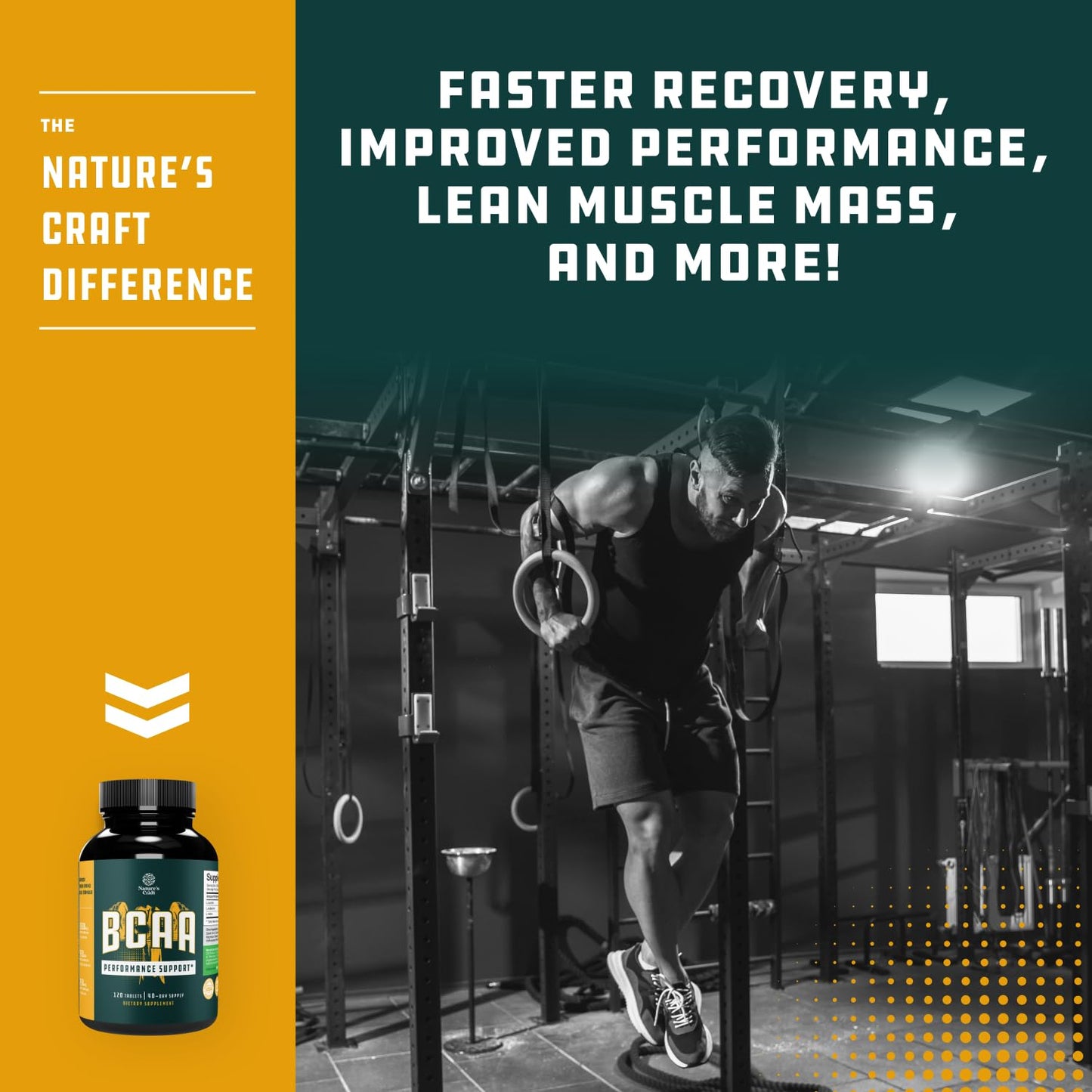 Branch Chain Amino Acids Supplement - Vegan BCAA Tablets Post Workout Muscle Recovery and Muscle Growth Support - Branched Chain Amino Acids Supplement for Men and Womens Workout Recovery 120 Count