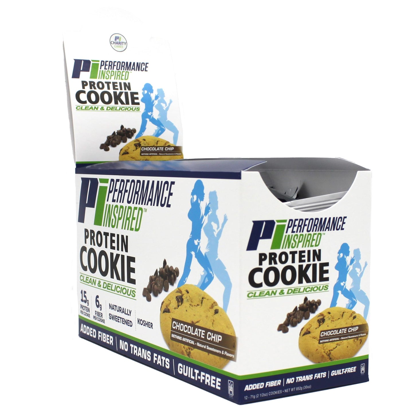 Performance Inspired Nutrition Protein Cookie - Contains: BIG 14G Isolate Proteins - 6G Of Fiber - All Natural - Gluten Free - No Artificial Ingredients - Great Tasting Chocolate Chip Flavor - 12 Count