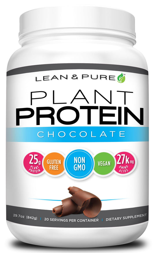 Lean & Pure Plant Protein, 25g of Protein, Non GMO, Vegan, Gluten Free. Low Carb, 842g, Chocolate