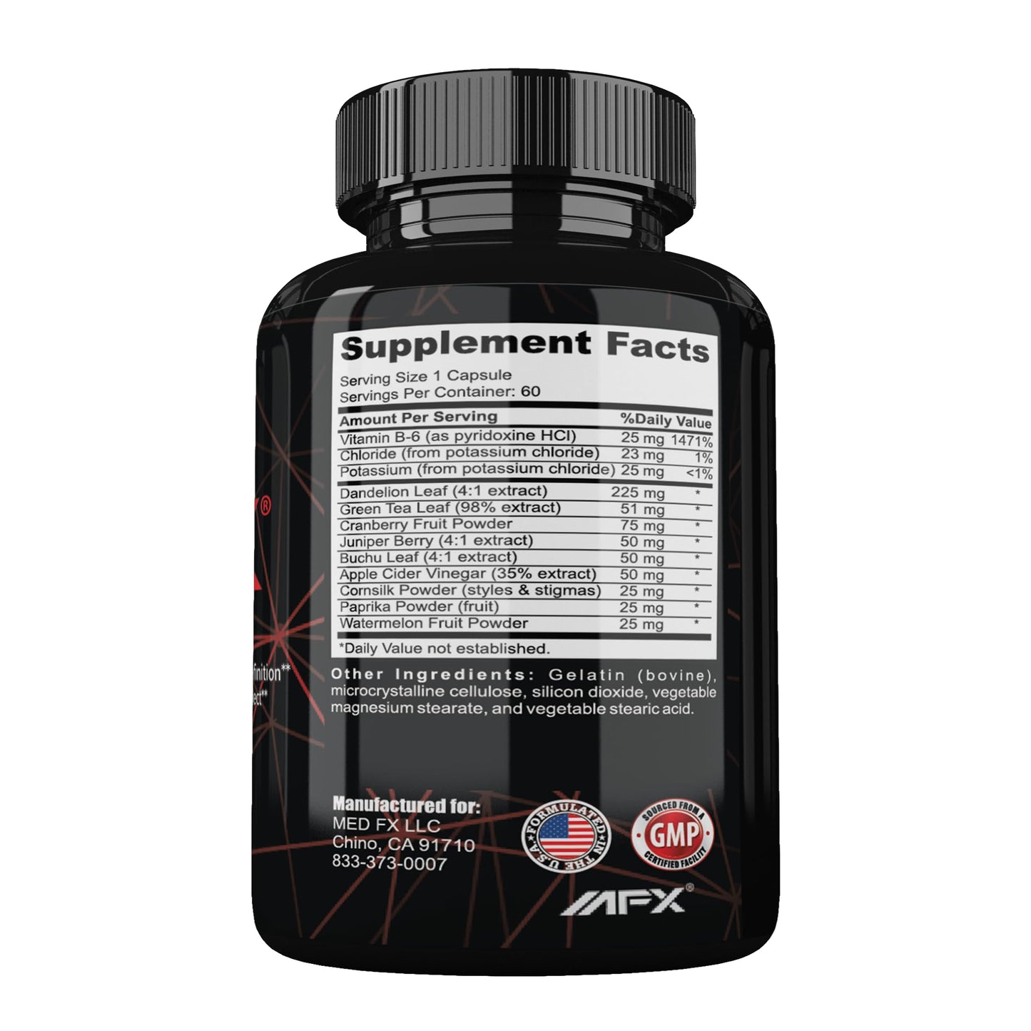 MUSCLE FX AquaLean FX Maximum Strength Diuretic Water Away Pills for Water Retention and Lean Muscle Defination for Men and Women, 60 Capsules