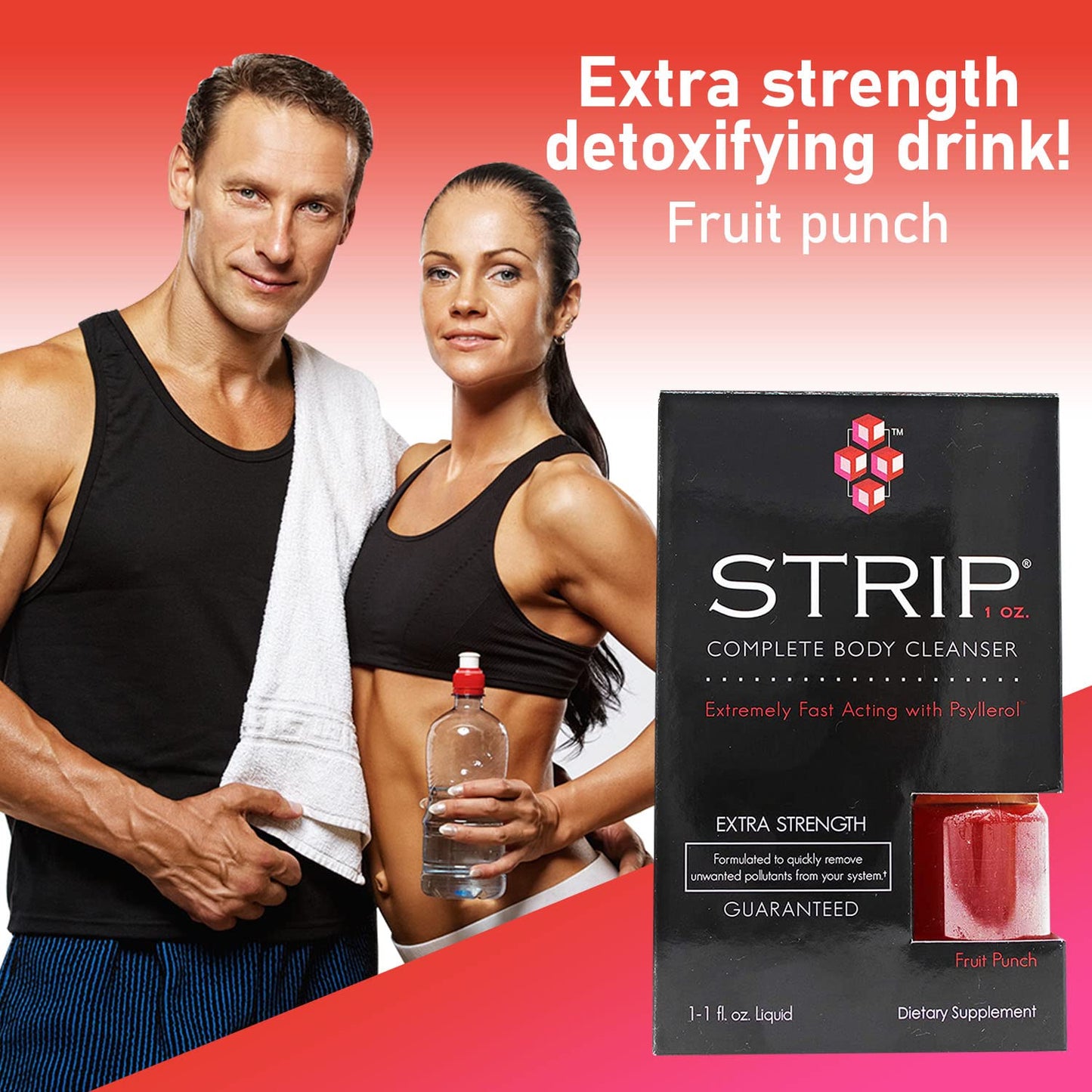Wellgenix Strip Natural Detox Cleanser Fruit Punch Concentrated Extra Strength 1oz (2 Pack)