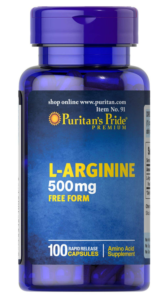 L-Arginine 500 mg, Heart Health Support, 100 Count by Puritan's Pride
