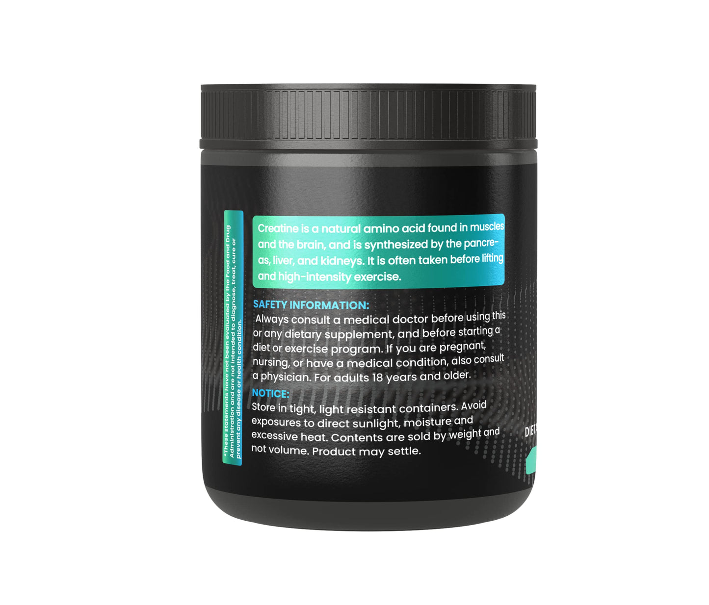 PURE ORIGINAL INGREDIENTS Creatine Monohydrate Powder, 13.8 oz, Dietary Supplement, Micronized
