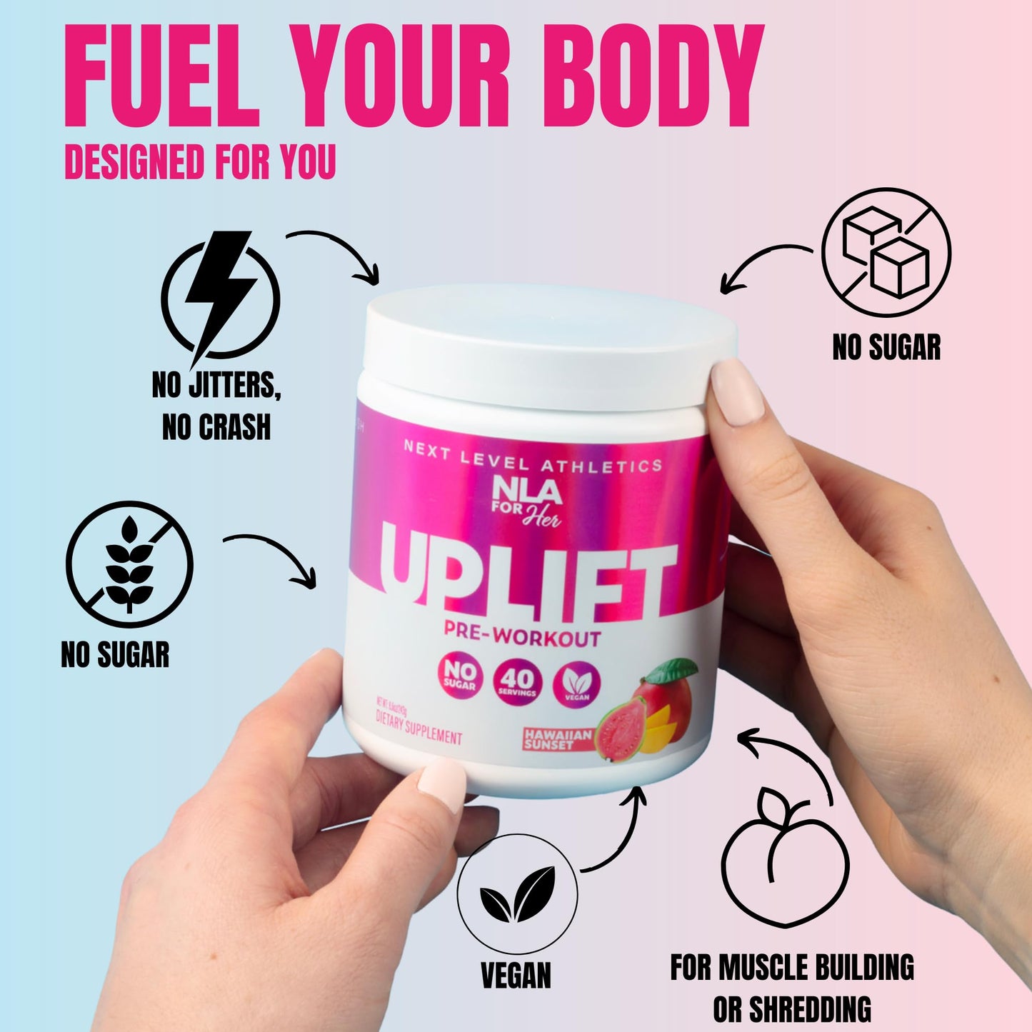 Uplift Pre-Workout for Women (30 Servings) -Raspberry Lemonade-Provides Clean/Sustained Energy, Support Athletic Performance, Fast Twitch Muscle Fiber Activation Endurance(Caffeine, Vegan, GF, 15 Cal)