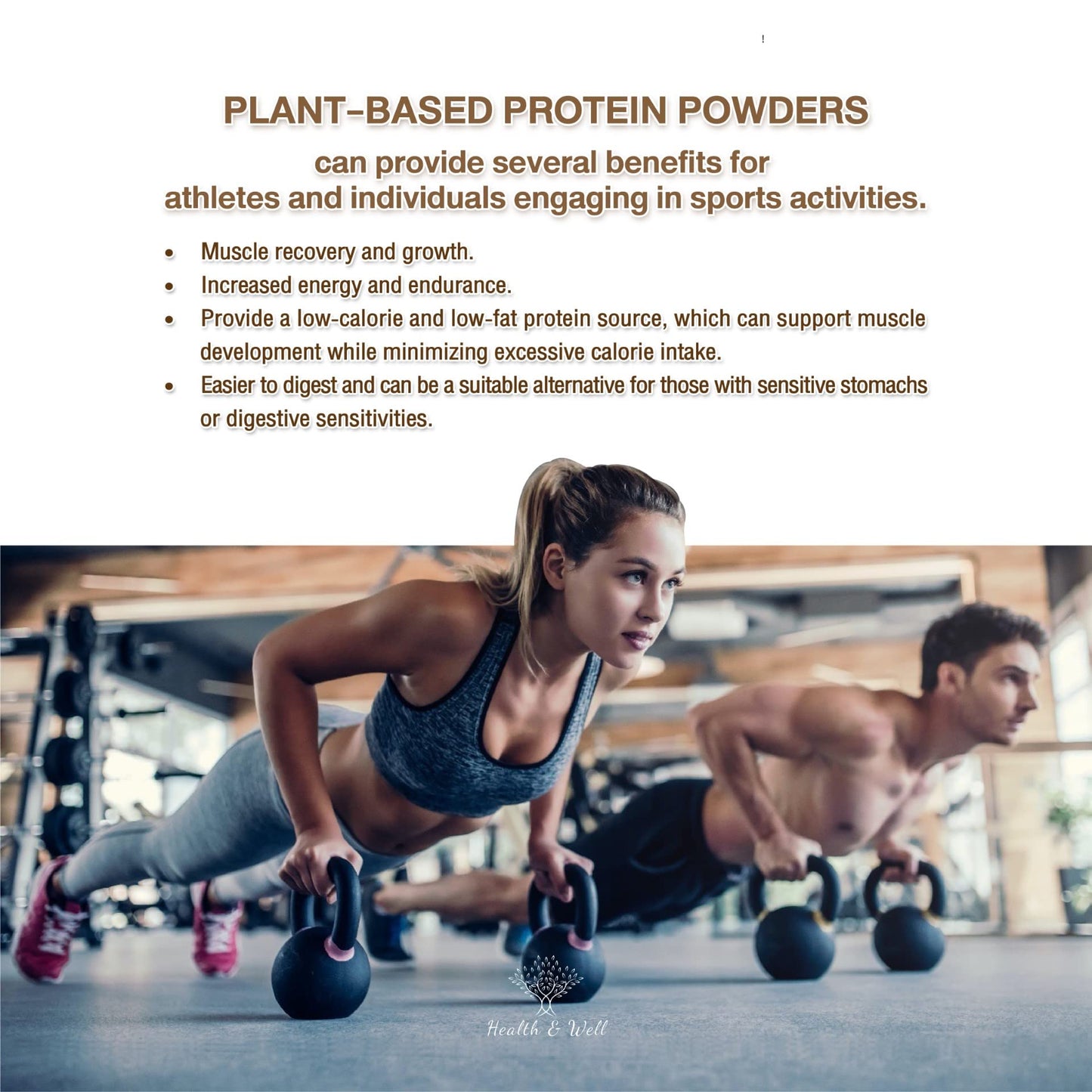 Health & Well Plant-Based Protein Powder, Contains Three Vegan proteins and Eight Different Super Fruits (Chocolate)