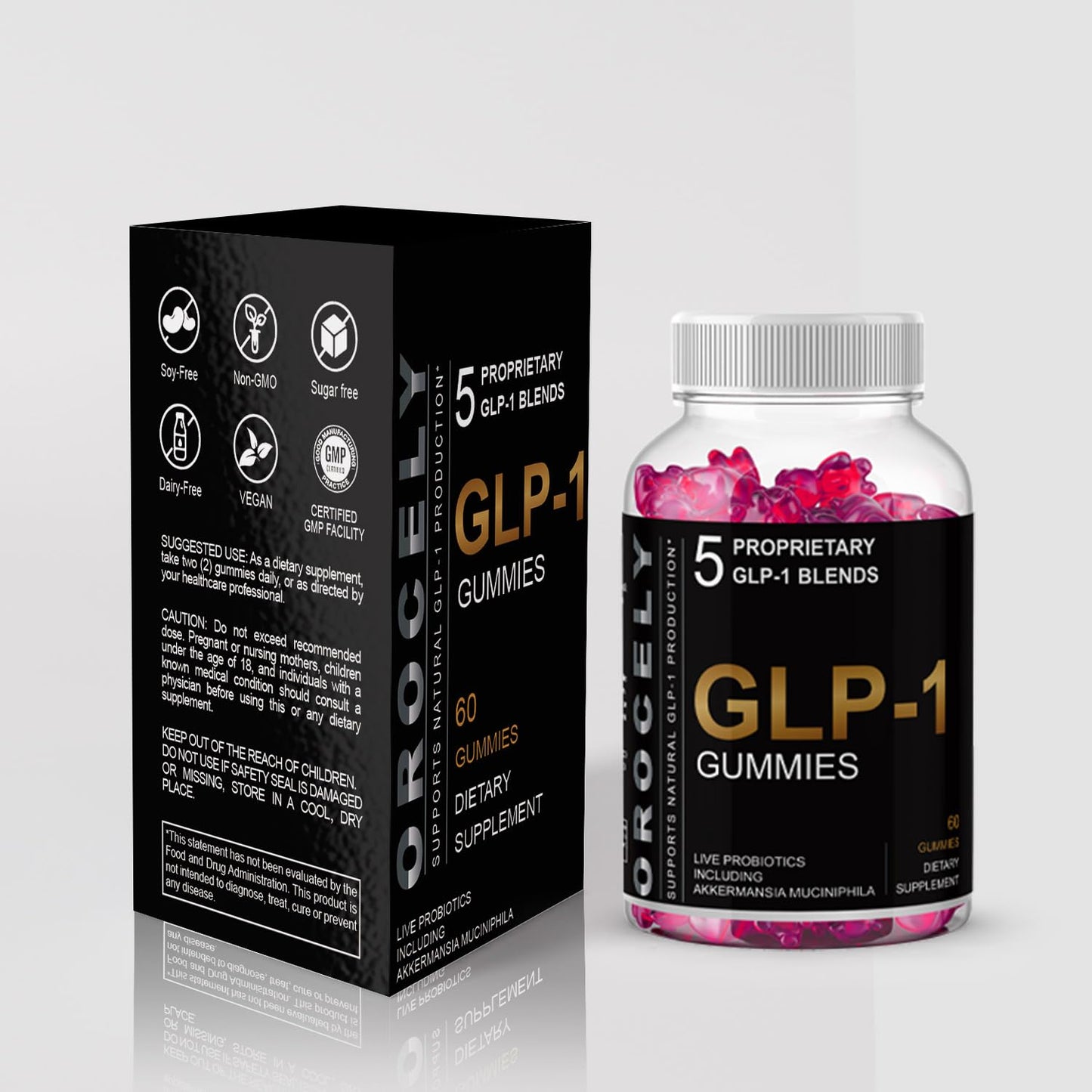 Orocely GLP-1 Supplement Gummies, 17-in-1 GLP Activate Gummies with Akkermansia Probiotic, Berberine, for Women & Men 60 Gummies