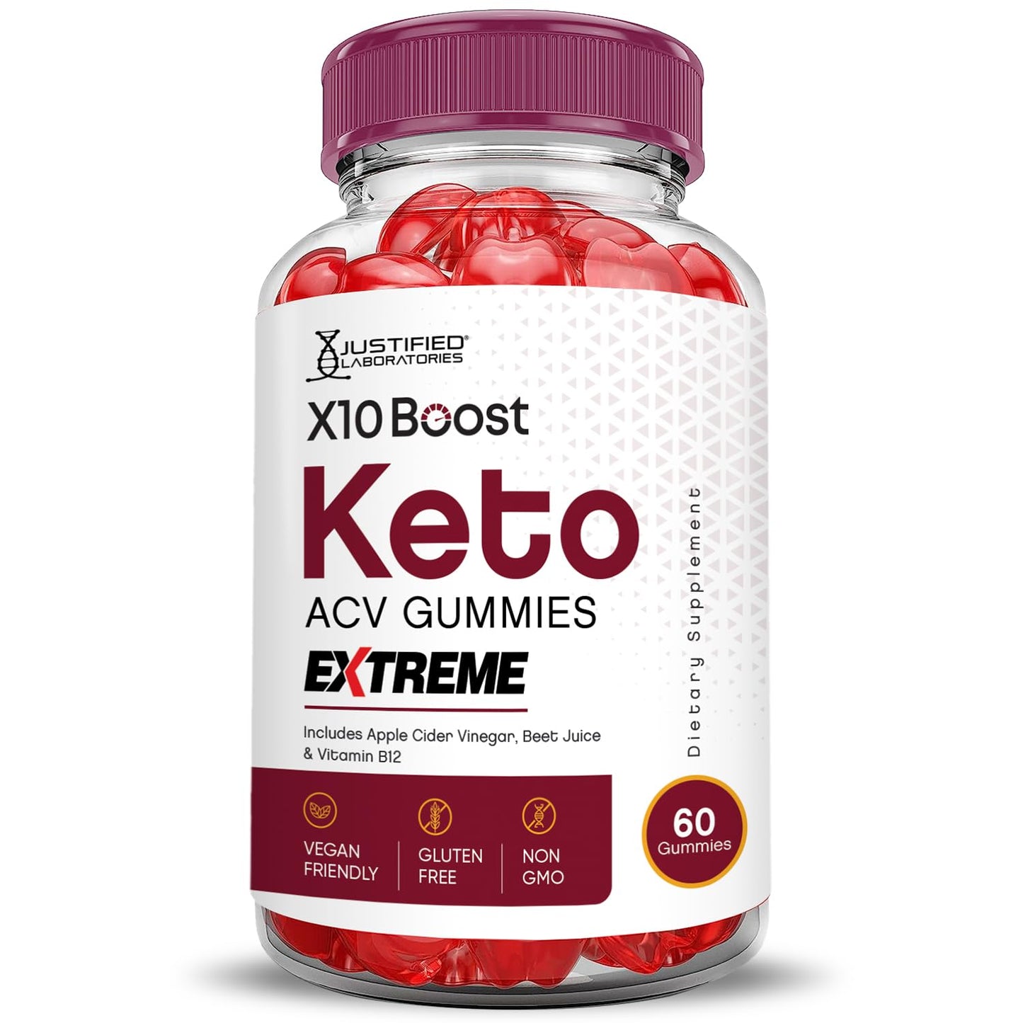 X10 Boost Keto ACV Gummies Extreme 2000MG X 10 Boost Keto Gummies Apple Cider Vinegar Formulated with Pomegranate Beet Juice Powder B12 Vegan Non GMO 60 Gummys