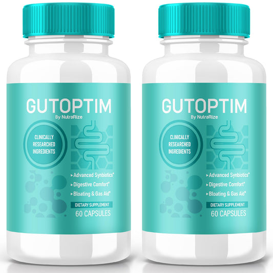 (2 Pack) GutOptim Vitamin, Advanced Formula Capsules for Gut Health, GutOptim All Natural Supplement for Digestive Wellness, Extra Strength Official Formula, Gut Optim Reviews (120 Capsules)
