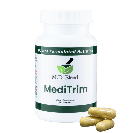 M.D. Blend M.D. MediTrim - Expert Formulated Supplement Energy, Satiety, & Physique Goals - Smooth System Balance - Green Coffee Bean, Green Tea, Apple Cider Vinegar, Hibiscus - 90 Capsules
