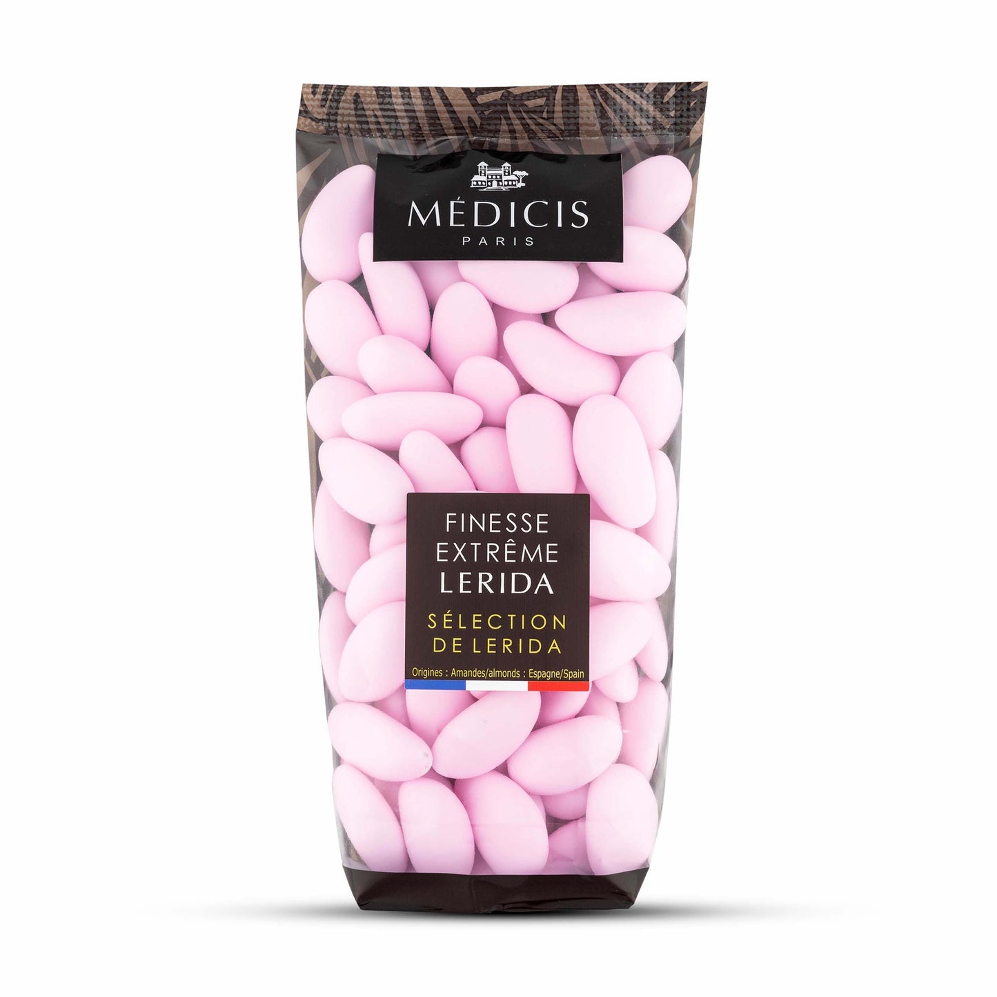 Medicis Premium Candied Almond Dragees French Jordan Almonds Sugar Coated Candies Ideal as a Party Favor for Weddings and Baby Showers 75 count bag 88oz Pink