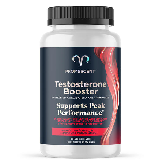 Promescent Testosterone Booster for Men Supplement w/Tongkat Ali (LongJack), KSM-66 Ashwagandha, Goat Weed, Fenugreek & Tribulus Terrestris, Supports Natural Energy, Stamina & Strength, 90 Capsules