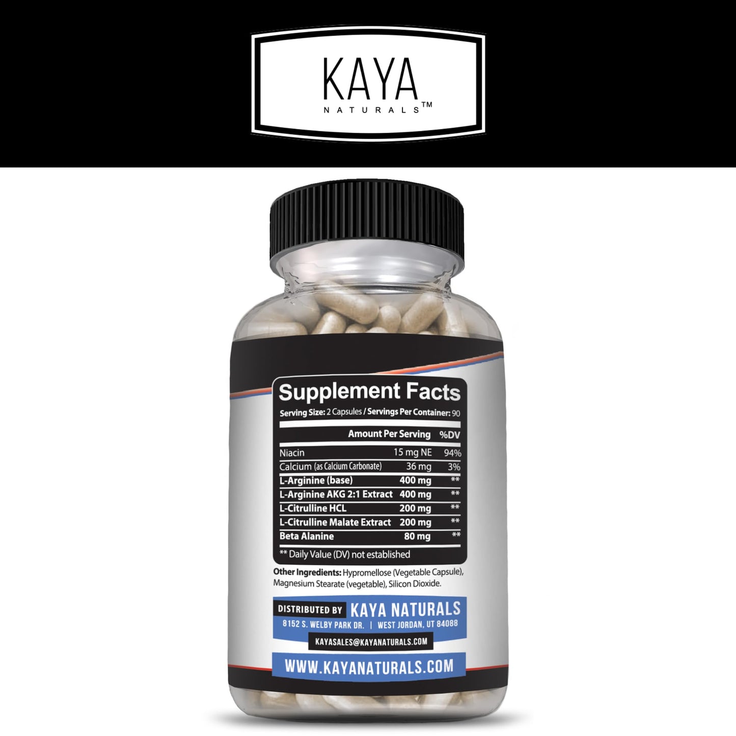 Kaya Naturals - Nitric Blast Potent All-Natural Herbal Supplement for Maximum Health Benefits | Pre-Workout | Increased Energy | Improved Nighttime Performance (180 Count (Pack of 1)