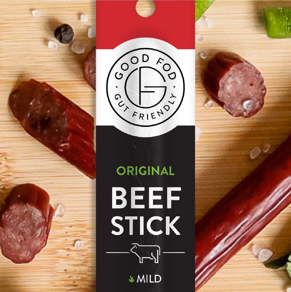Good Fod Foods Original Meat Sticks  Low FODMAP Snacks for a Healthy Gut Zero Sugar Jerky Sticks Keto Friendly GlutenFree Beef Sticks 1 Ounce 12 Pack