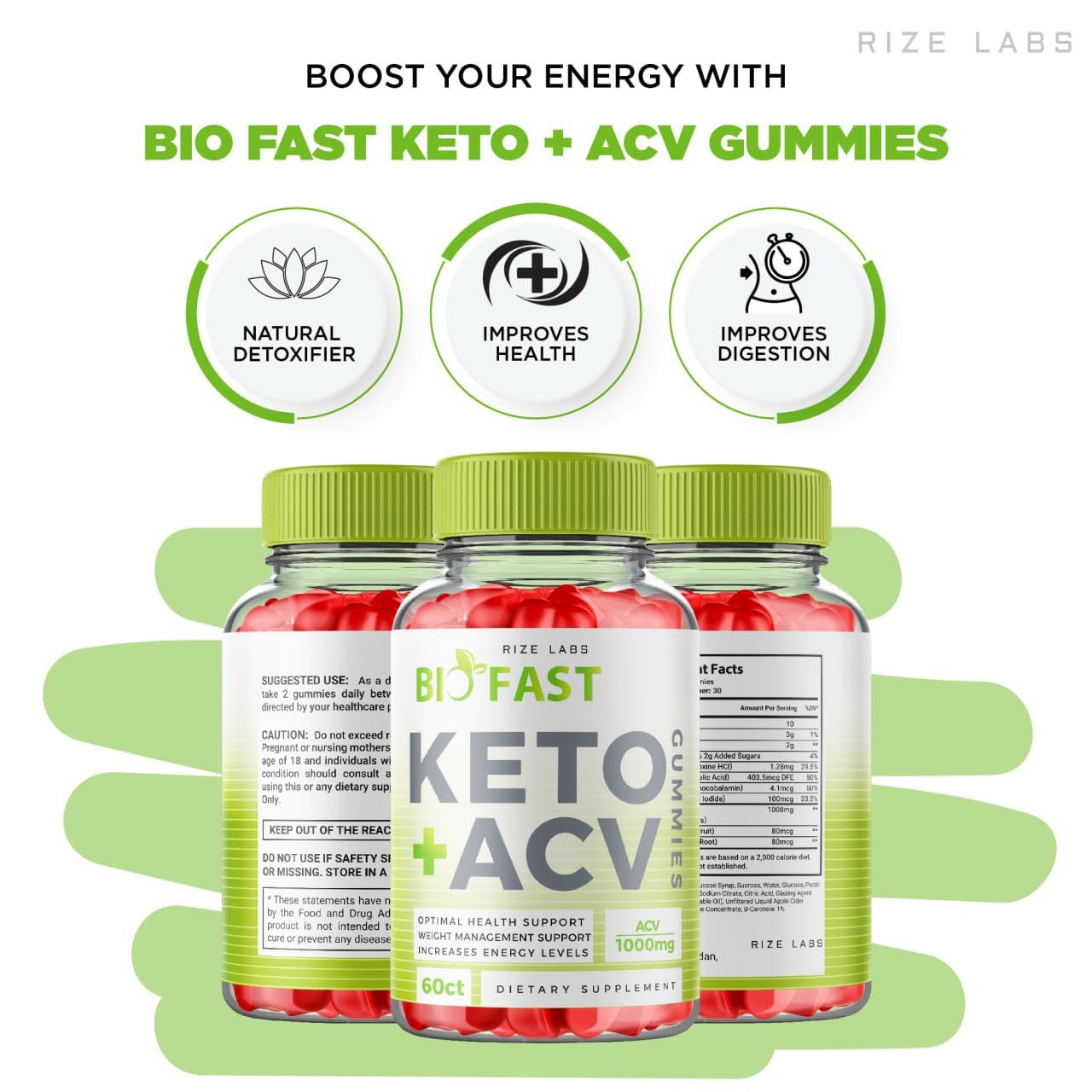 rize labs - Biofast Keto ACV Gummies for Advanced Weight Loss - Bio Fast Gummies Keto + ACV Slimming Belly Fat Diet (300 Gummies)