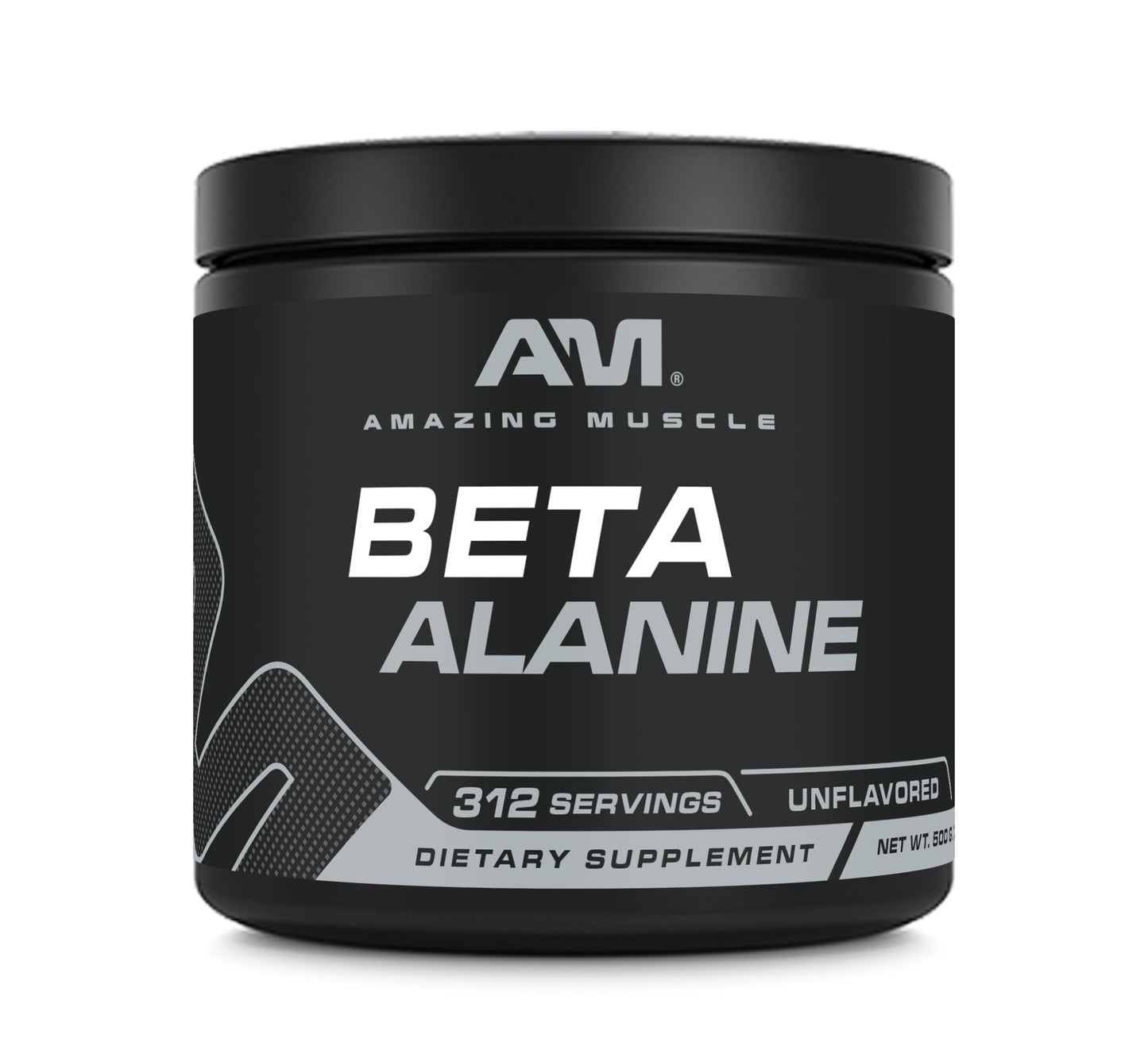 Amazing Muscle Beta-Alanine Powder Supplement | 1600 Mg | Unflavored | 500 G (1.1 LB) | 312 Servings | Non-GMO | Made in USA