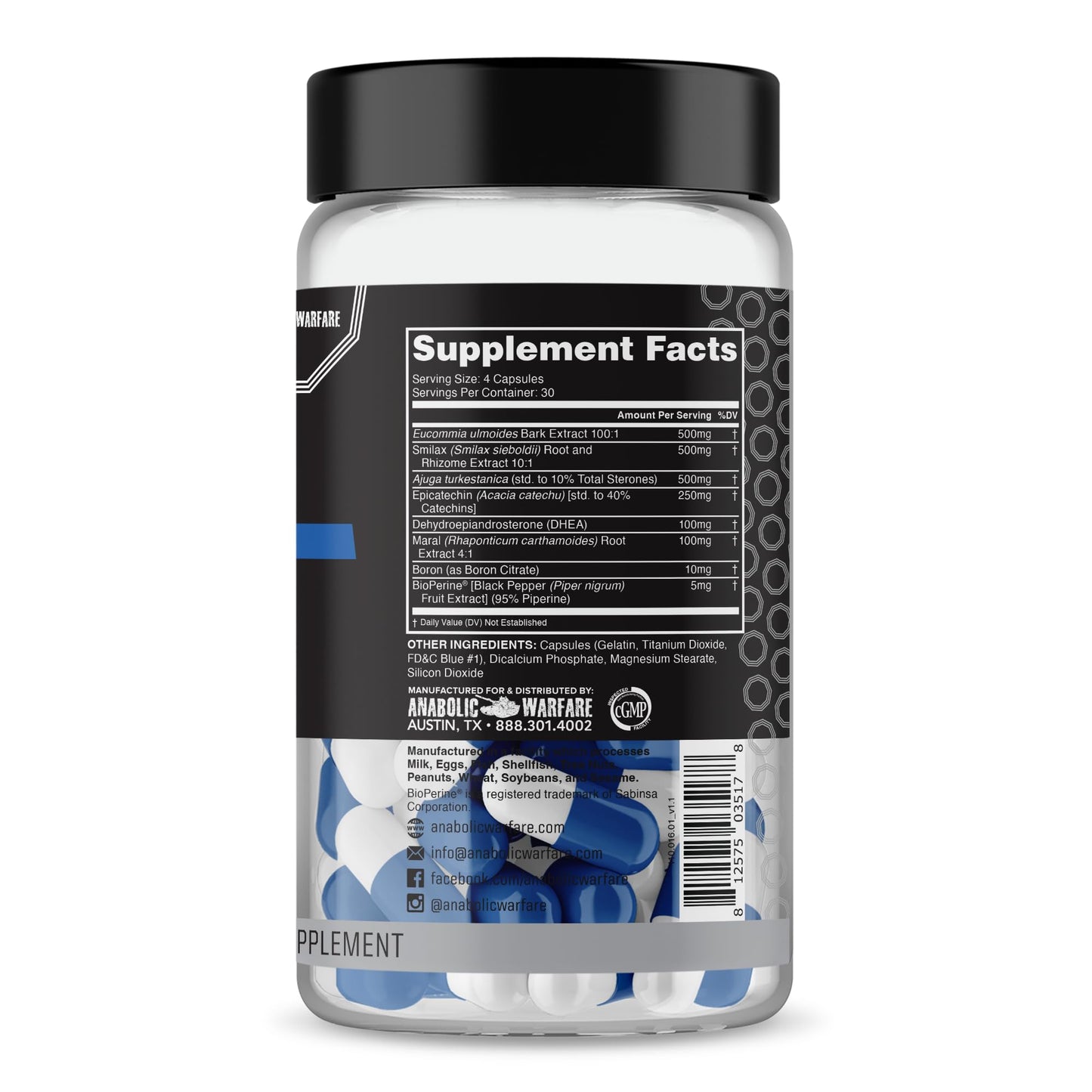 Anabolic Warfare Project Bulk, Mass Building Formula, Protein Synthesis, Strength, Muscle Definition, Made with Botanicals*