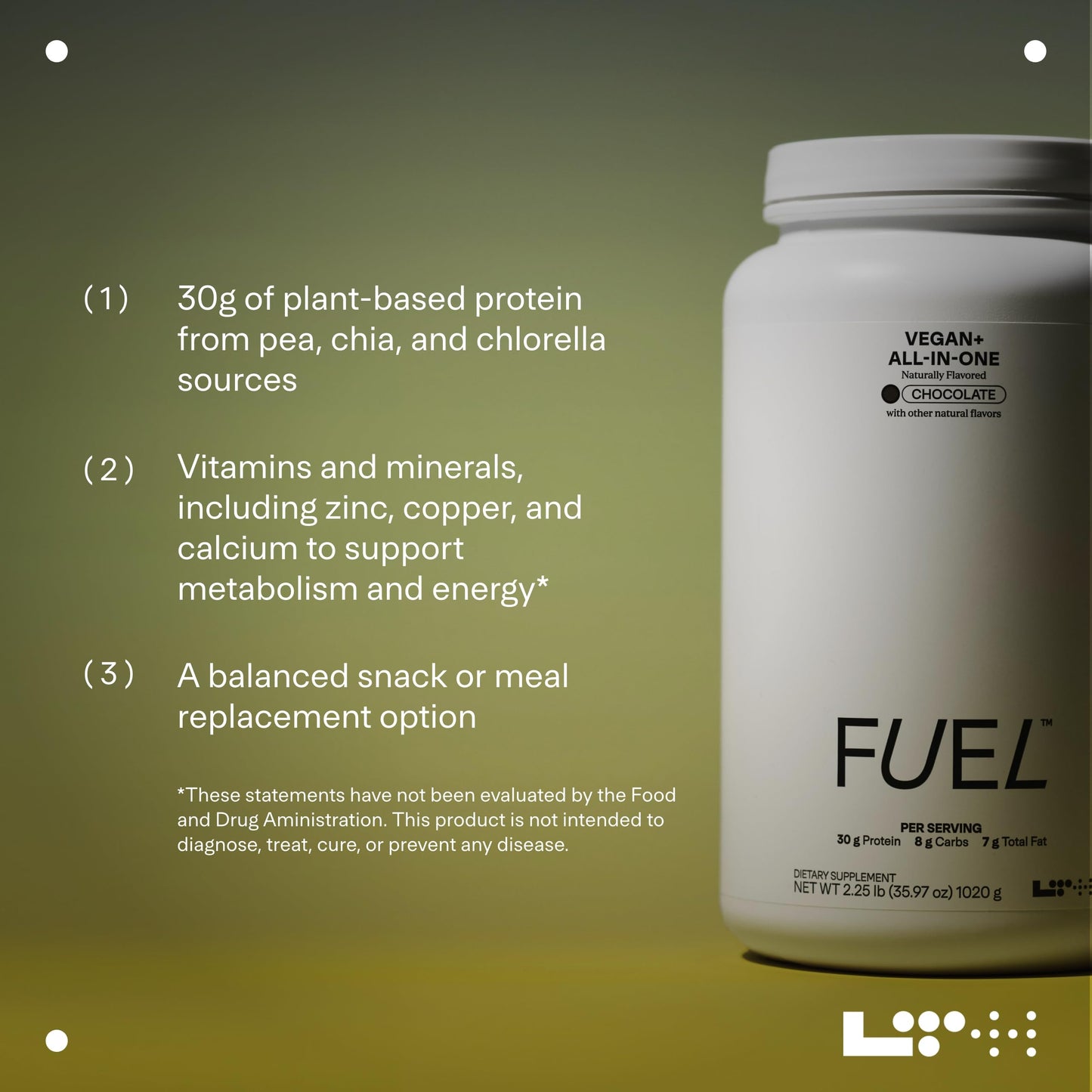 LTH Fuel Vegan & All-in-One - 30g Protein per Serving - Plant-Based Protein Meal Replacement - Vitamins, Minerals, Digestive Enzymes & Probiotics - Meal Supplement - Chocolate, 20 Servings