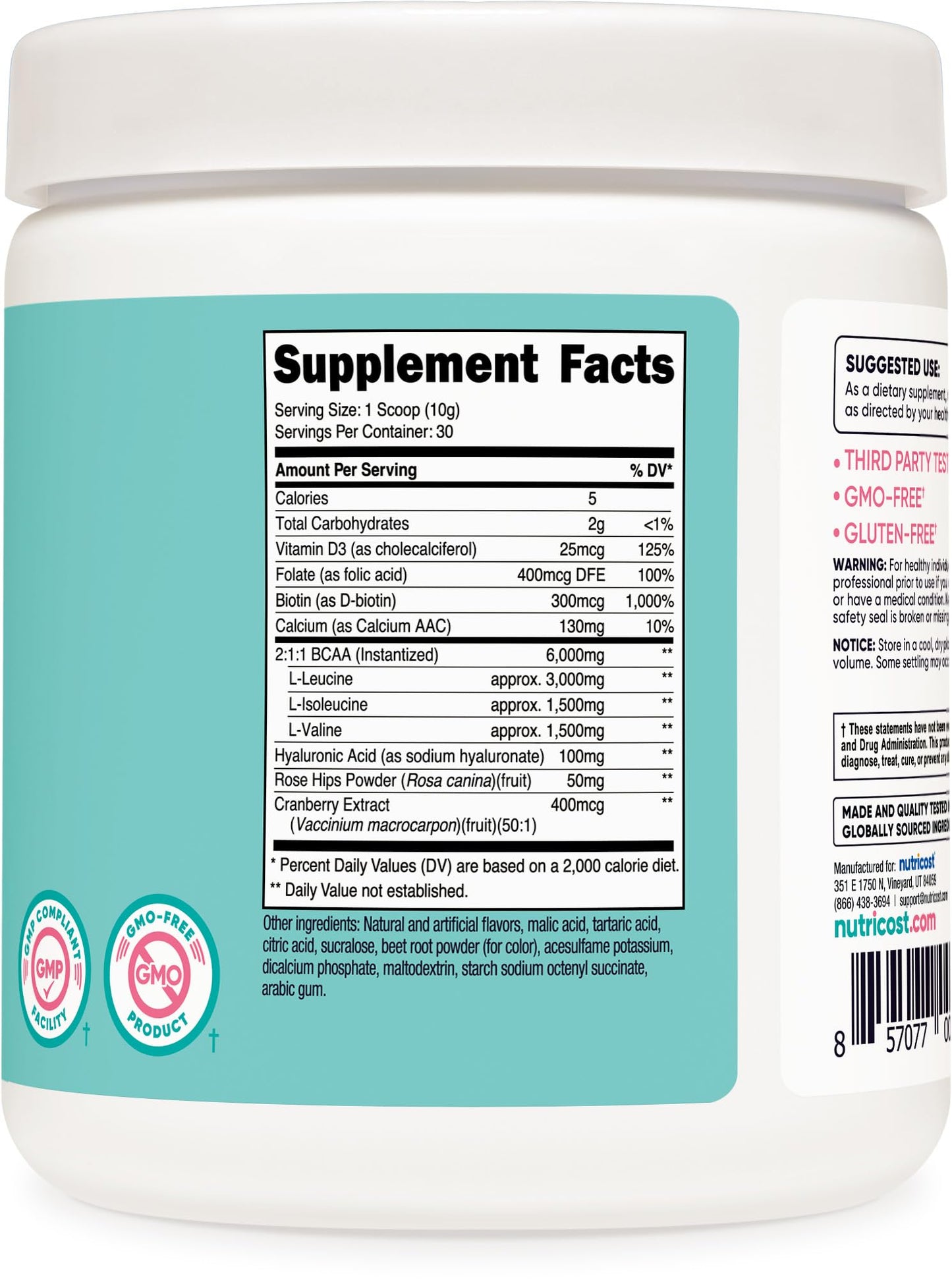 Nutricost BCAA for Women (Watermelon, 30 Servings) - Formulated Specifically for Women - Non-GMO and Gluten-Free